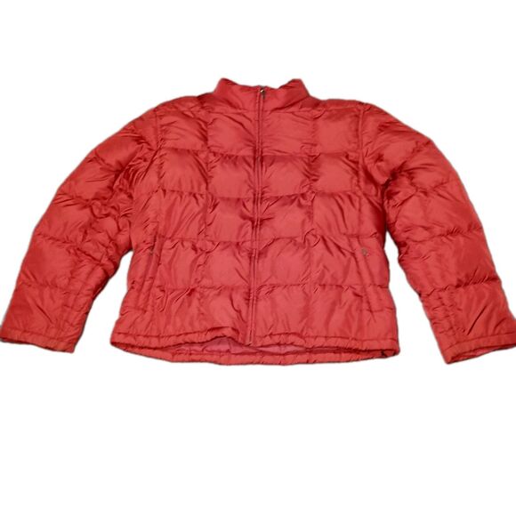 Eddie Bauer Goose Down Large Puffer Jacket Red Quilted Ripstop USA MCM Clean - Picture 15 of 16